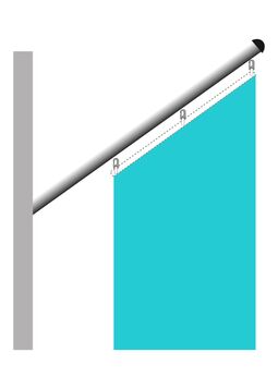 Schraegfahne Typ E - mit Karabinerhaken Konfektion